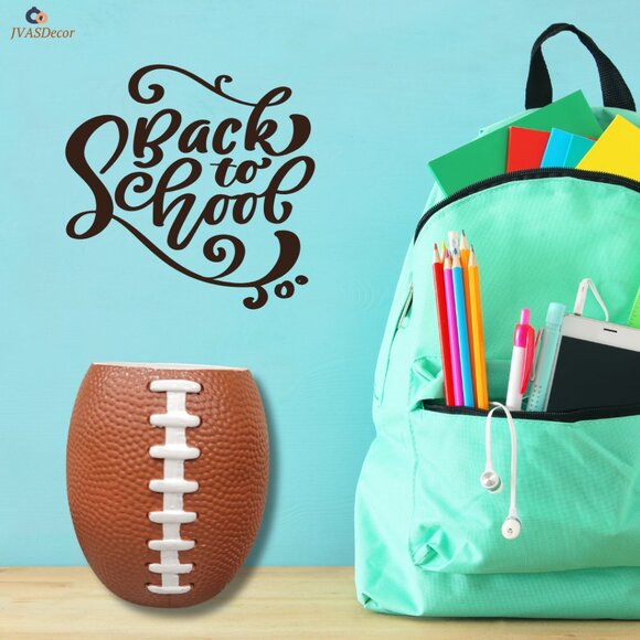 3D Printed Football Pencil Holder, Brown Desk Organizer, 5.5″ Unique Office Déc - Picture 2 of 5